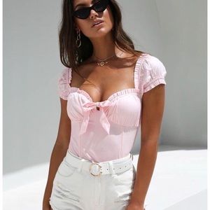 I.am.Gia light Naomi Top Light Pink Worn Once pink off shoulder top size xs